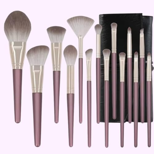 Coslifestore Makeup Brush Set (14 PCS) | Premium Synthetic Brushes for Foundation, Powder, Concealer, Eyeshadow & Blush | Professional Face Makeup Brushes with Black Case | Soft Feathered Bristles for Cream & Liquid Formulas - Image 2