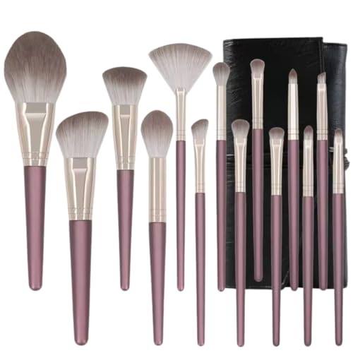 Coslifestore Makeup Brush Set (14 PCS) | Premium Synthetic Brushes for Foundation, Powder, Concealer, Eyeshadow & Blush | Professional Face Makeup Brushes with Black Case | Soft Feathered Bristles for Cream & Liquid Formulas - Image 1