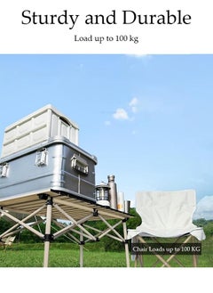 DUNISO 5PCS Folding Table and Chairs Set, Portable Picnic Square Table with 4 Seats,Camping Table with Easy Carrying Bag for Outdoor Camping Picnic BBQ, Party and Dining  - Image 3
