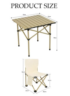 DUNISO 5PCS Folding Table and Chairs Set, Portable Picnic Square Table with 4 Seats,Camping Table with Easy Carrying Bag for Outdoor Camping Picnic BBQ, Party and Dining  - Image 4