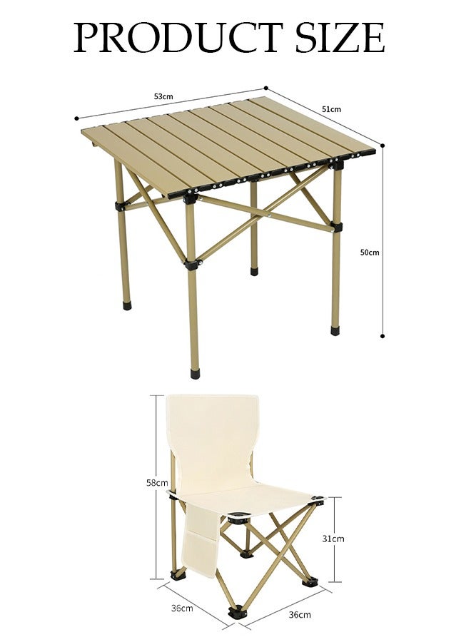 DUNISO 5PCS Folding Table and Chairs Set, Portable Picnic Square Table with 4 Seats,Camping Table with Easy Carrying Bag for Outdoor Camping Picnic BBQ, Party and Dining  - Image 4