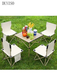 5PCS Folding Table and Chairs Set, Portable Picnic Square Table with 4 Seats,Camping Table with Easy Carrying Bag for Outdoor Camping Picnic BBQ, Party and Dining - pzsku/Z64A55C2404335EDB22C3Z/45/_/1717208170/af257c68-54bb-459e-b04d-5721b75724a2