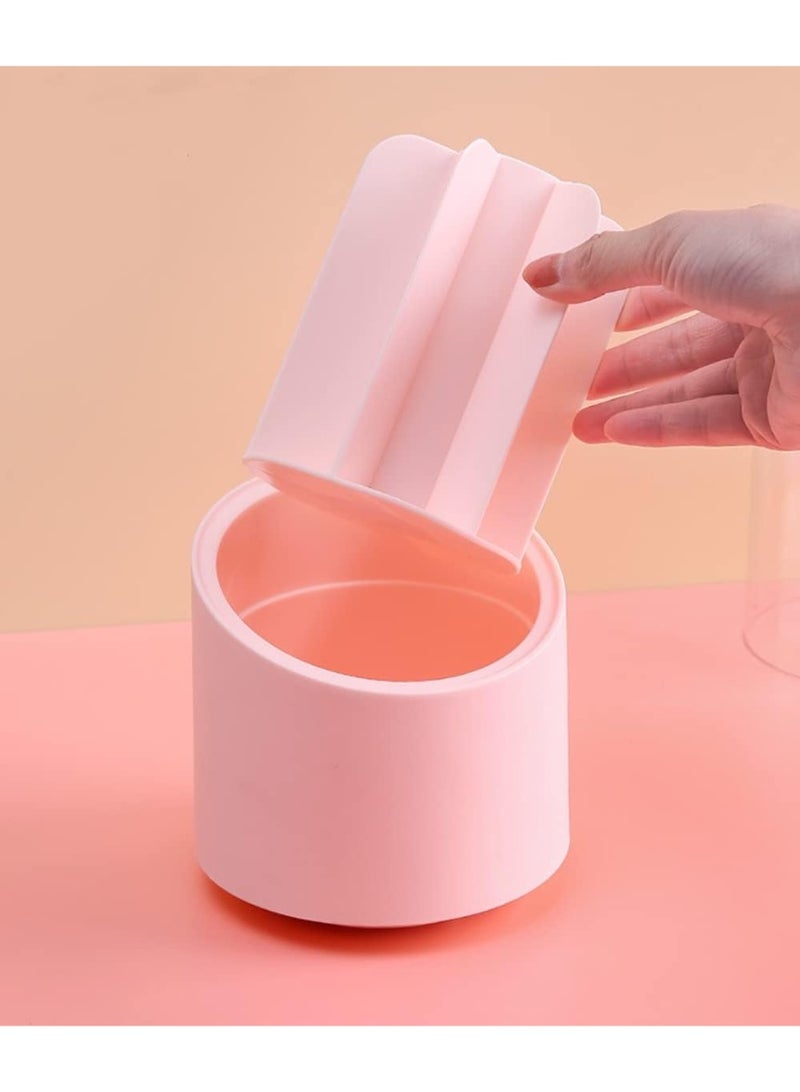 عام صندوق تخزين حامل فرش المكياج مع غطاء شفاف، حامل عرض مستحضرات التجميل يدور 360 درجة خالي من الغبار لأسطح الحمام وطاولات الزينة وأجهزة الكمبيوتر المكتبية - Image 4