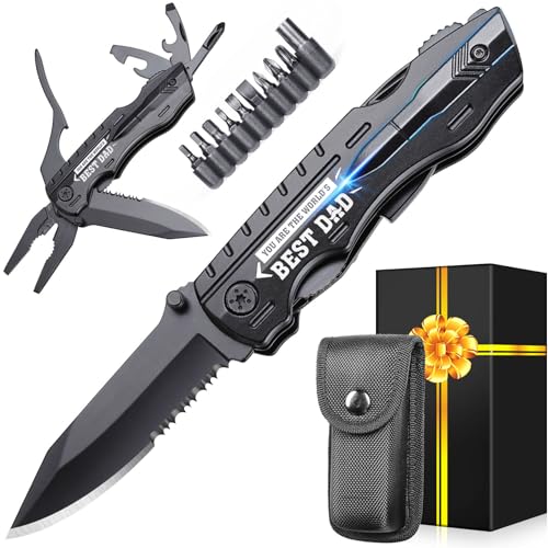 ONEAGE Fathers Day Dad Gifts from Daughter Wife Son - Gifts for Dad, YOU ARE THE WORLD’S BEST DAD Multitool Knife - Dads Birthday Gift, Fathers Day Dad's Gift for Husband, Men - Christmas Dads Presents - Image 1