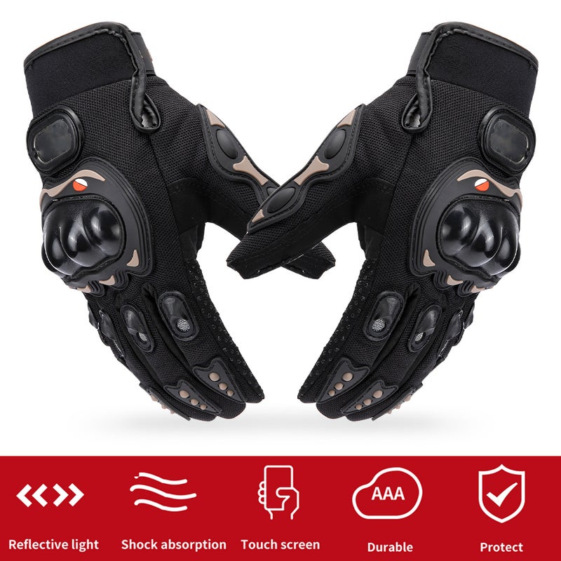 Men’s Motorcycle Gloves Full Finger Motorbike for Climbing Hiking Cycling Rubber Outdoor Slow Earthquake Non-slip Glove Mountain Breathable M-XXL - Image 2