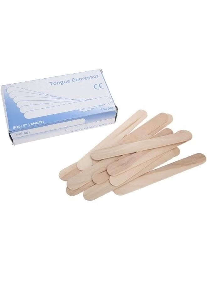 سوفت خافض لسان خشبي طبي معقم - 100 قطعة، مقاس 6 إنش - مثالي للاستخدامات الطبية والتجميلية والحرف اليدوية - Image 2
