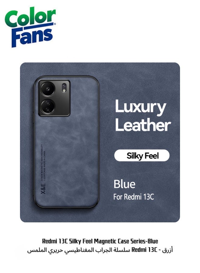 كولور فانس سلسلة الجراب المغناطيسي حريري الملمس Redmi 13C - أزرق
