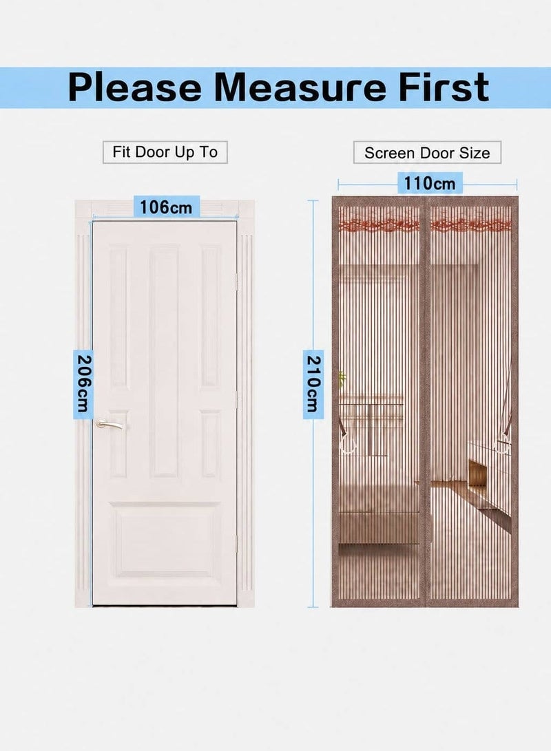 Aideli Magnetic Screen Door 110×210cm, Fiberglass Lace Fly Screen Mesh Curtain, Strong Magnets Hands-Free Self-Closing, Full Frame Magic Tape, Anti-Mosquito Insect Protection for Doors, Balcony, Kitchen - Image 3