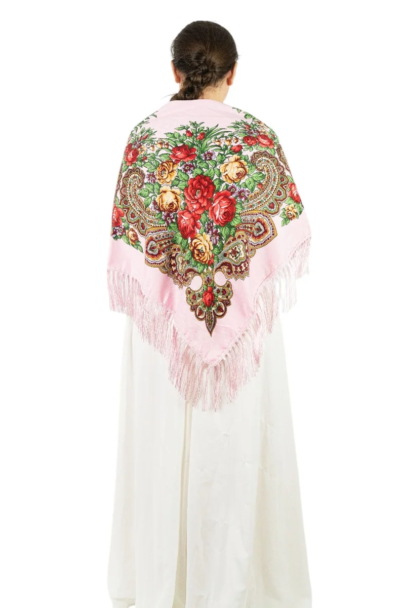 دىدانيالا Jira Women's Eastern European Cotton Tassel Shawl