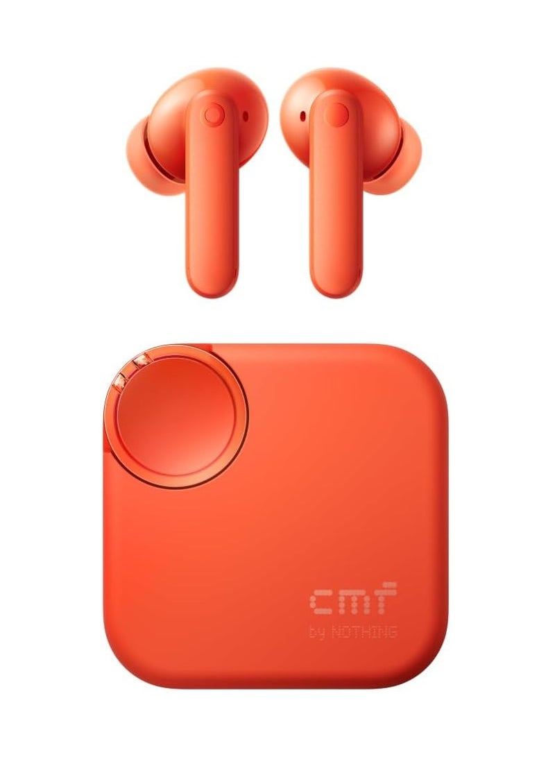 cmf by NOTHING Buds 2 45dB Hybrid Active Noise Cancellation In-Ear Headphones With Environmental Adaptive Technology, Chat GPT Integration - Orange - Image 1