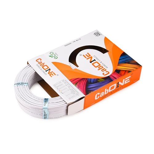 CabONE 2.5 SQ.MM FR PVC Insulated Copper Electrical Wire, 90 Meter (White, Pack of 2) | ISI Marked Fire Retardant Single Core Cable for Home Wiring - Image 2