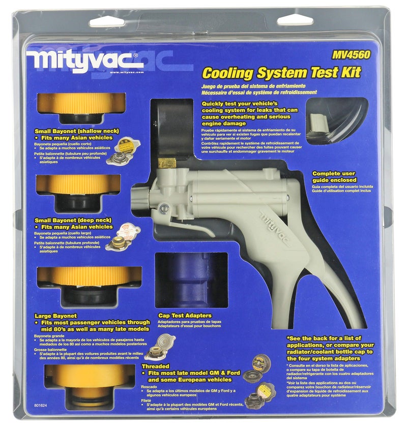 Mityvac MV4560 Radiator/Cooling System Pressure Test Kit for Asian, European, US Cars and Light Duty Trucks, Includes Hand Pressure Pump, 4 Cooling System and 2 Dual-Function Cap Test Adapters - Image 5