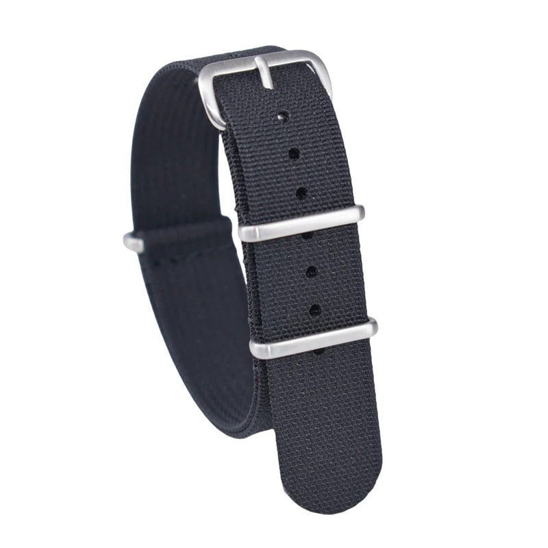 Bluejw Premium Ballistic Dark Gray Ribbed NATO Nylon Watch Strap – Durable Replacement Band for Men, Fits 18mm 19mm 20mm 22mm Watches - Image 1