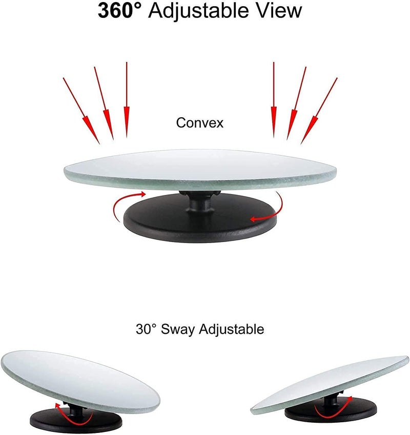 Detachi 3R-240 360° Round Shape Blind Spot For Car ORVM Mirror-Pack of 2, Rear View Adjustable Wide Angle Frameless Convex, Parking Mirror, Water-Resistant, Easy Installation For Cars,Trucks & Bikes - Image 3