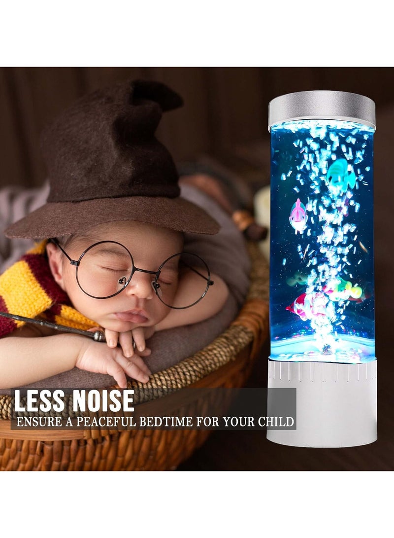 أكاليكس البني فقاعة الأسماك مصباح / سطح المكتب الحسية أدى فقاعة مصباح / تغيير لون مصباح حوض السمك / خزان الأسماك الاصطناعية مع الأسماك المتحركة ، حصان البحر ، قنديل البحر / هدية للأطفال والكبار ، أدهد والتوحد - Image 2