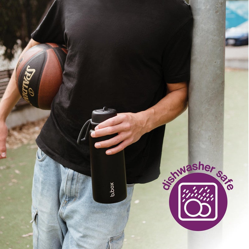 b.box زجاجة مياه ومشروبات معزولة بسعة 1 لتر بغطاء قابل للطي، مصنوعة من الفولاذ المقاوم للصدأ ثلاثي الطبقات، تحافظ على المشروبات باردة لمدة تصل إلى 46 ساعة، 1 لتر/33.8 أونصة - Image 5