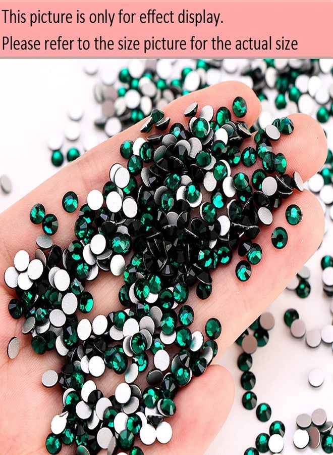 Dowarm 720Pieces SS20 Flatback Rhinestones, 4.8MM Glass Crystal Rhinestones for Craft Nails Dance Costumes, Flat Back Nail Crystals, Non Hotfix Rhinestones (SS20 / 4.8MM, Green/Emerald) - Image 2