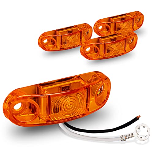 ONLINE LED STORE TRUE MODS 4pc 2.5" Amber LED Trailer Marker Light Kit [DOT FMVSS 108] [SAE P2] [Surface Mount] [Waterproof IP67] Side Marker Lights for Trailer Truck - Image 1