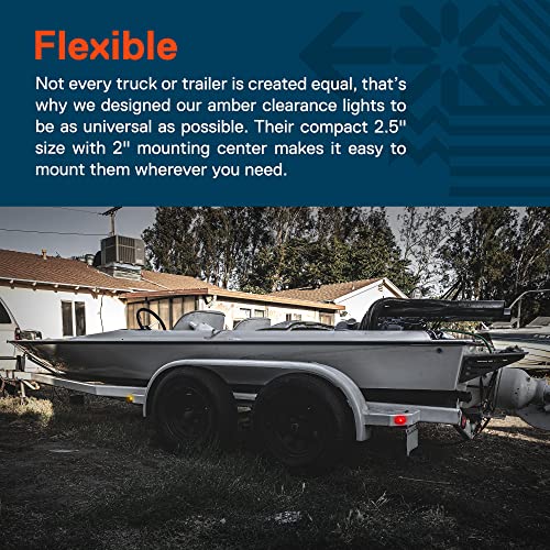 ONLINE LED STORE TRUE MODS 4pc 2.5" Amber LED Trailer Marker Light Kit [DOT FMVSS 108] [SAE P2] [Surface Mount] [Waterproof IP67] Side Marker Lights for Trailer Truck - Image 2