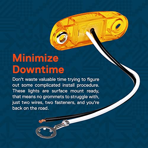 ONLINE LED STORE TRUE MODS 4pc 2.5" Amber LED Trailer Marker Light Kit [DOT FMVSS 108] [SAE P2] [Surface Mount] [Waterproof IP67] Side Marker Lights for Trailer Truck - Image 4