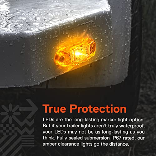 ONLINE LED STORE TRUE MODS 4pc 2.5" Amber LED Trailer Marker Light Kit [DOT FMVSS 108] [SAE P2] [Surface Mount] [Waterproof IP67] Side Marker Lights for Trailer Truck - Image 5