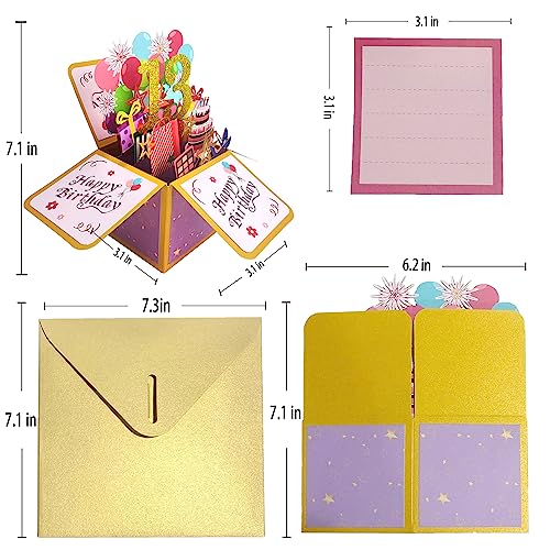 Asmallgf Happy 13th Birthday Pop Up Card for Girl Boy, Sweet Thirteen Year Old Birthday Gift Idea for Daughter Niece, Funny 13 Bday 3D Greeting Card for Him Friends - Image 2