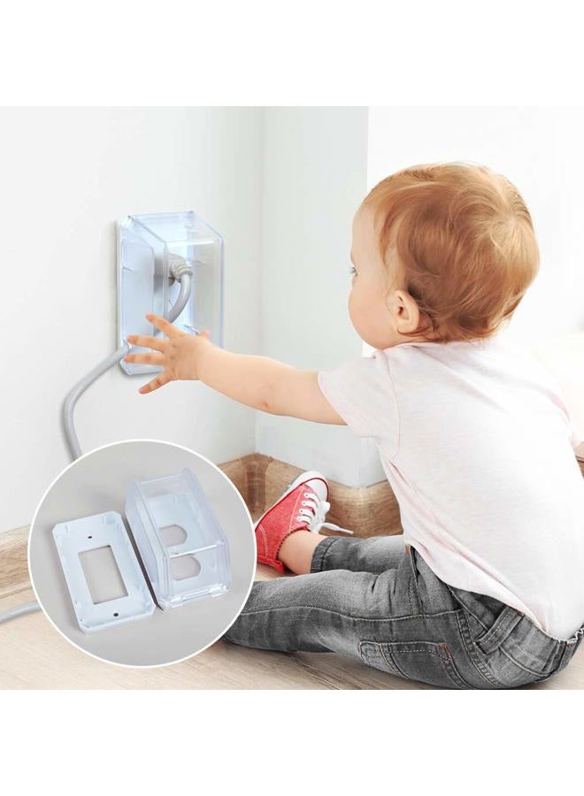 Eudemon Baby Safety Electrical Outlet Cover Box Childproof Large Plug Cover for Babyproofing Outlets Easy to Install & Use (Transparent) - Image 3
