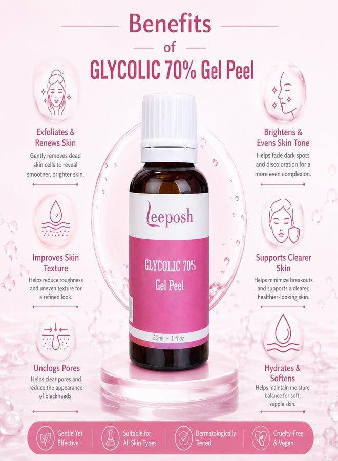 Leeposh Glycolic Acid Peel 70% with Arginine | Exfoliating Face Peel for Smoother & Refreshed Looking Skin | Helps Improve Skin Texture & Radiance | Professional Use Cosmetic Peel 30 ml - Image 2
