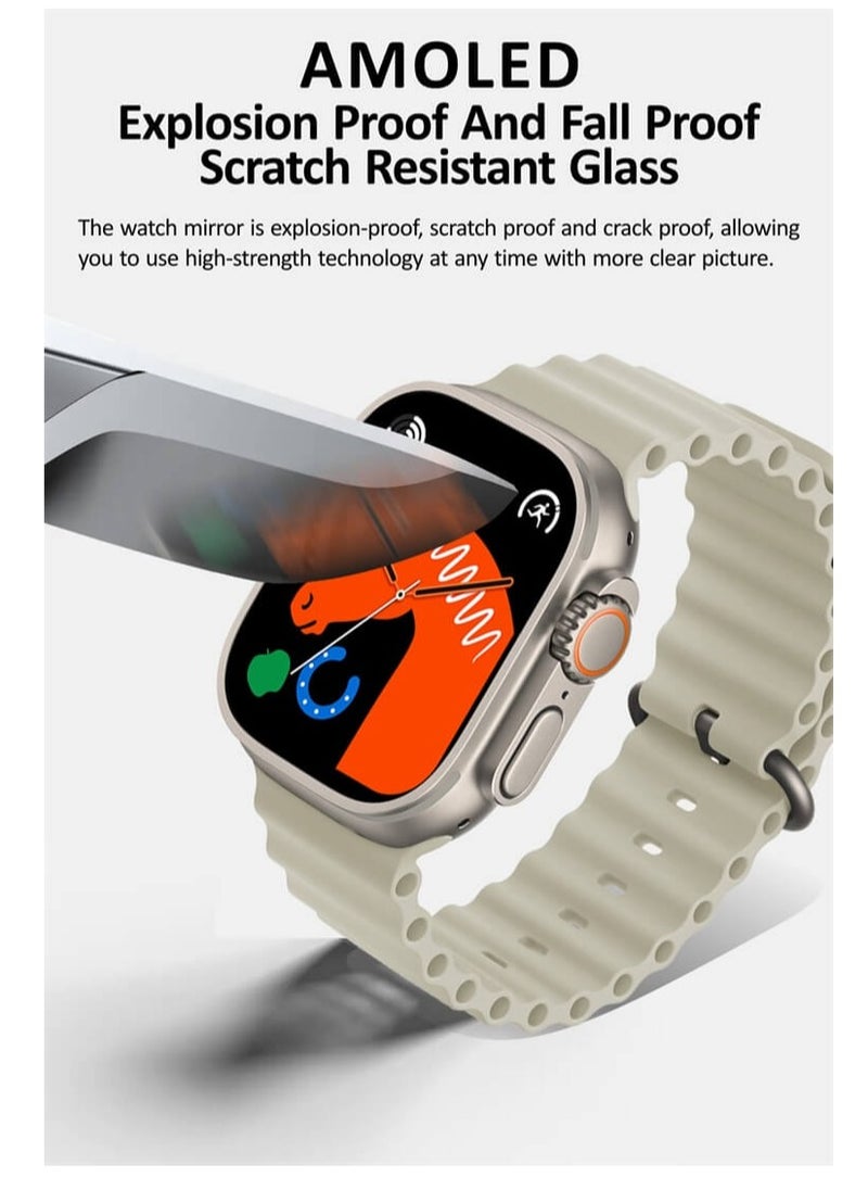 HK 9 Ultra 2 Smart Watch With Wireless Charging Super AMOLED Display AI Chat GPT Playback Music For iOS & Android