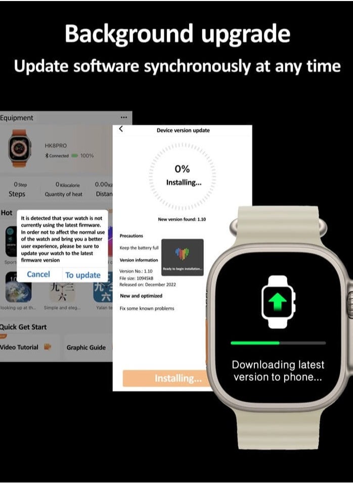 HK 9 Ultra 2 Smart Watch With Wireless Charging Super AMOLED Display AI Chat GPT Playback Music For iOS & Android