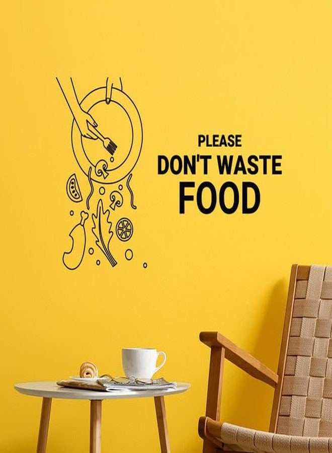 SnappySticker Phrase Please Dont Waste Food Vinyl Wall Art Decal Stickers Kitchen Décor, Size: 27 X 42cm