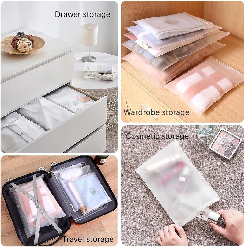 Maykela Packing Bag,Large Thickened Comforter Quilt Storage Bag Vest Plastic Storage Bags for Moving Collection Carrying Luggage Clothes Storage Bags White-2, 25 * 30cm - Image 4