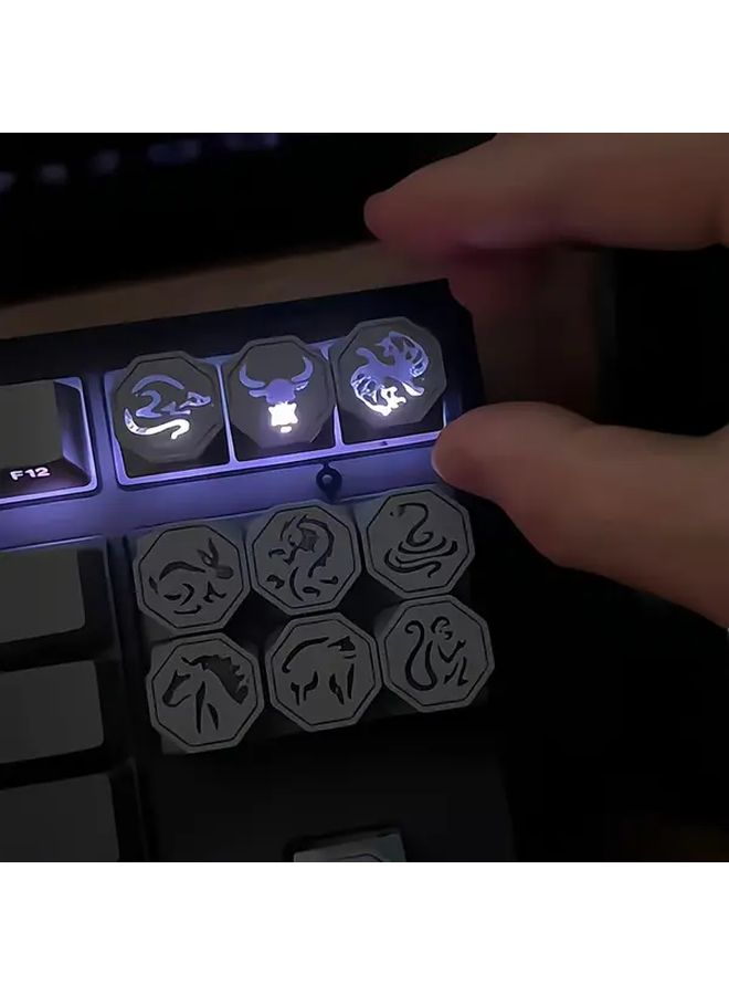 12pcs Durable Cross Axis Keyboard Keycaps Cute Design for Office Gaming Gift - Image 5