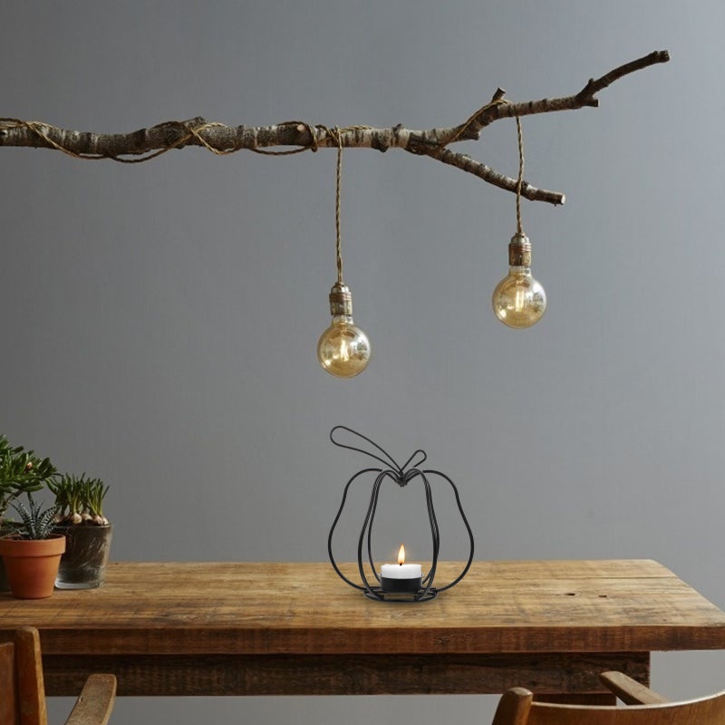 2 pcs Iron Candlestick Retro Iron Wrought Candle Holder Dinner Table Ornament - Image 2