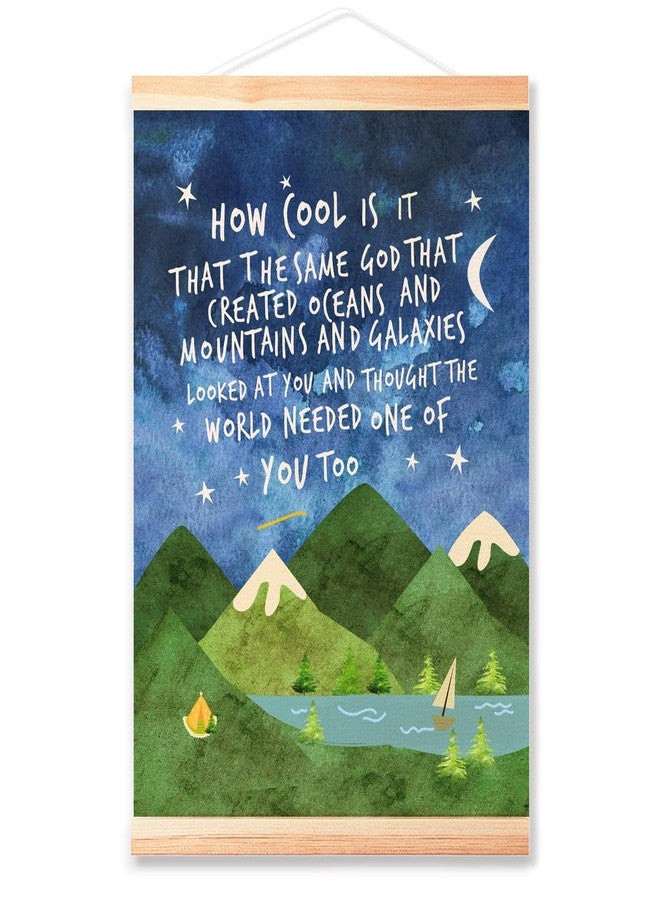 Littlefa Same God Creation Poster Hanger Frame for Nursery Teen Boys Room Bedroom Wall Decor,Inspirational Christian Boy Mountain Canvas Wall Art Poster Print Wall Hanging 16x12in - Image 1