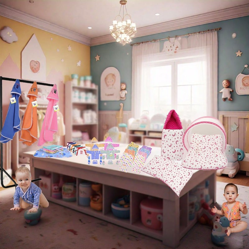 Toddylon Flat Bed 56 in 1 New Born Baby Products All Combo | Baby Shower | Gift Set | Hospital Kit | Baby Clothes | Baby Bedding | Infants Essentials | Maternity Kit (0-6 Months, Multicolor) - Image 4