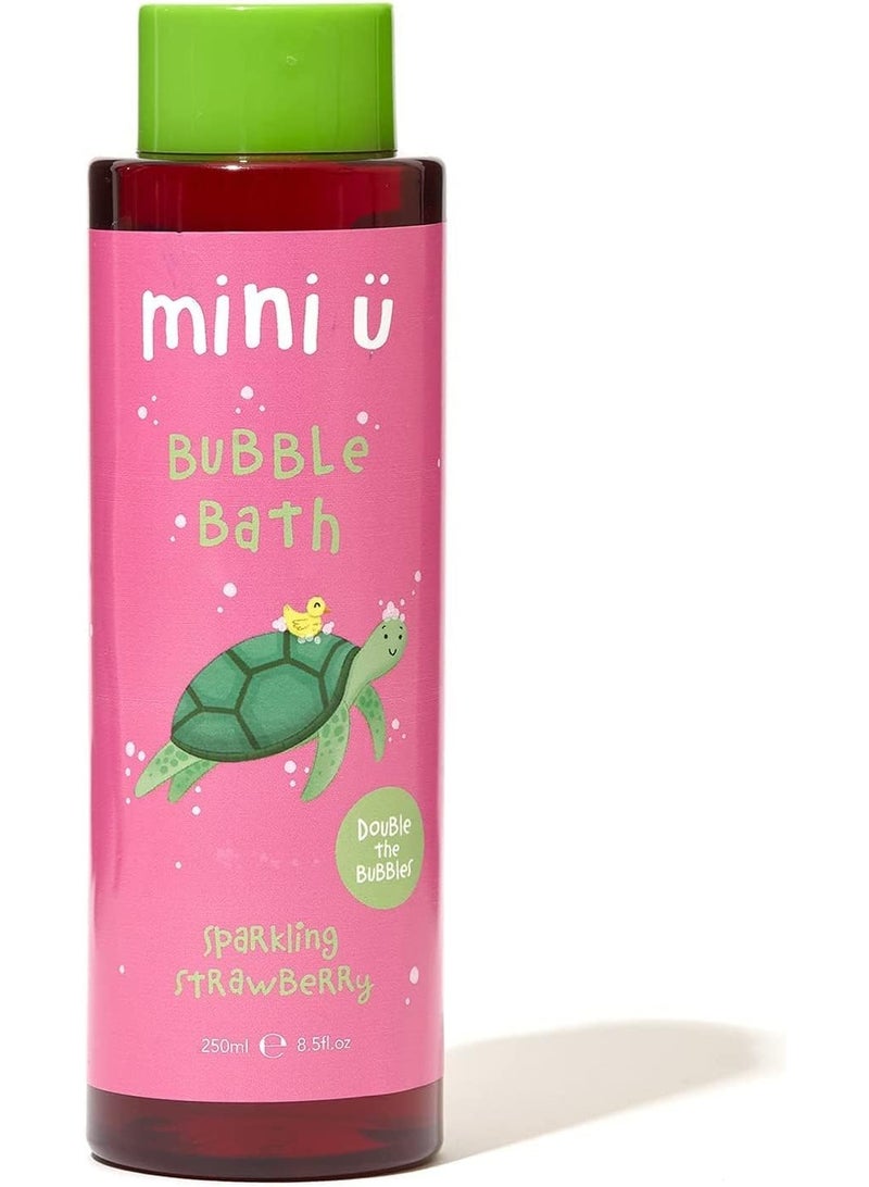 Mini U Sparkling Strawberry Bubble Bath For Babies & Kids Pink, Colour Changing Strawberry Scented Bubble Bath, SLS Free, SLES Free, Naturally Derived, Vegan, Cruelty Free, Gluten Free, Soy Free, Dairy Free - Image 1