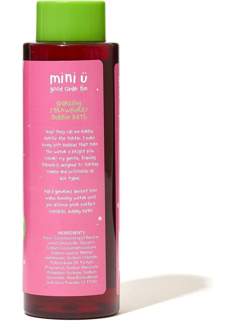 Mini U Sparkling Strawberry Bubble Bath For Babies & Kids Pink, Colour Changing Strawberry Scented Bubble Bath, SLS Free, SLES Free, Naturally Derived, Vegan, Cruelty Free, Gluten Free, Soy Free, Dairy Free - Image 3