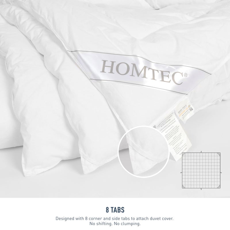 HOMTEC Duvet Insert Cotton Comforter King Size White Down Alternative Fill Duvet Insert 100% Cotton Shell Quilted Fluffy Comforter Lightweight All Season 8 Corner Tabs Durable Breathable Noiseless - Image 5