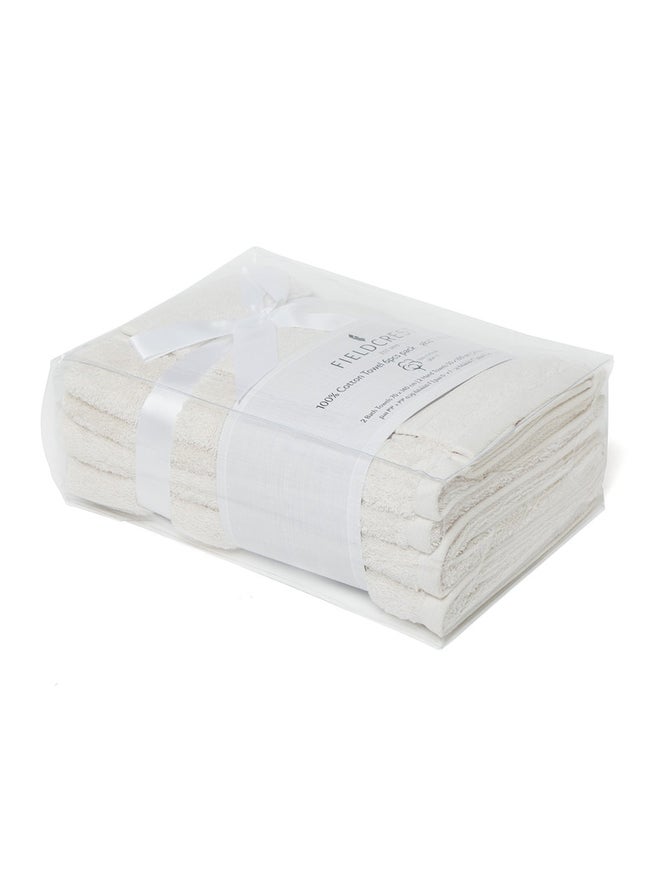 FIELDCREST 6-Piece Plain Bath Towel 500 Gsm White Sand - Image 5