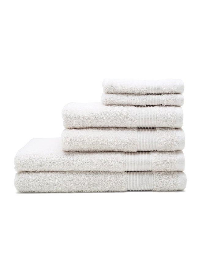 FIELDCREST 6-Piece Plain Bath Towel 500 Gsm White Sand - Image 1