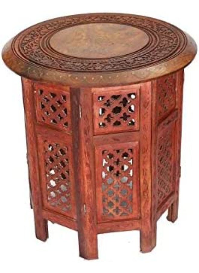 QUESERA طاولة من الخشب الصلب المنحوت يدويا  - Image 1