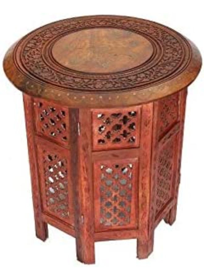 QUESERA طاولة من الخشب الصلب المنحوت يدويا  - Image 2