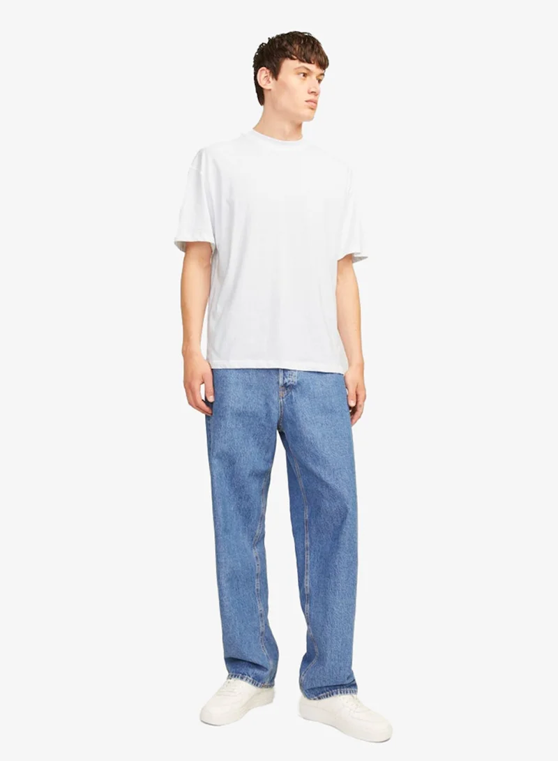JACK & JONES  2 Pack Solid Regular Fit T-Shirt for Men | Best Price UAE