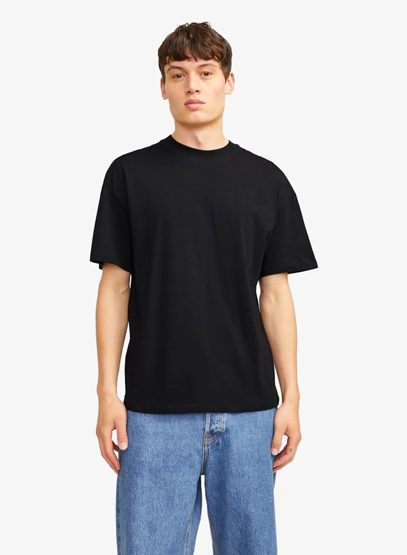 JACK & JONES  2 Pack Solid Regular Fit T-Shirt for Men | Best Price UAE