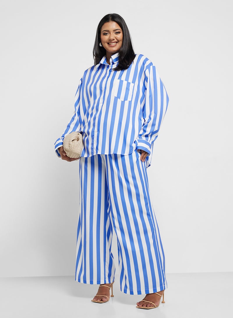 Ella Plus Striped Shirt & Pant Set - Image 5