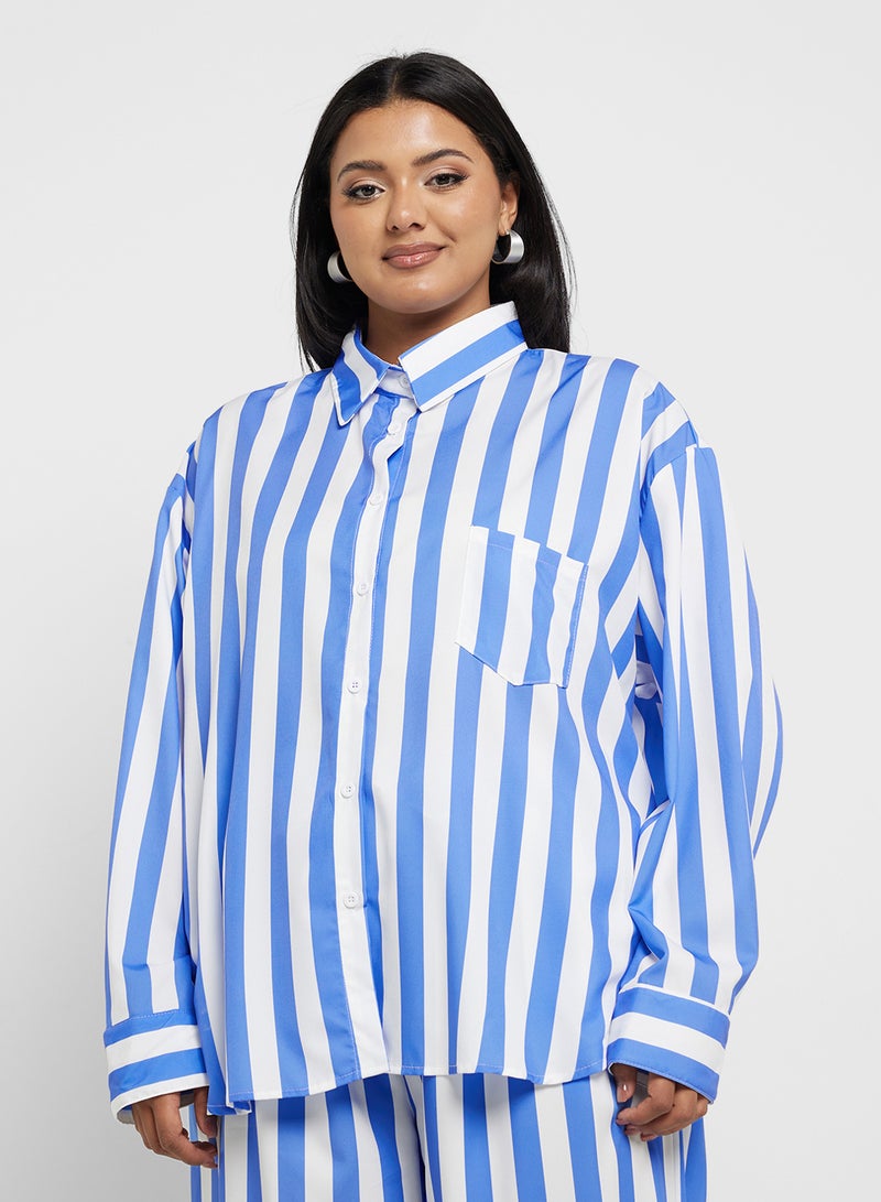 Ella Plus Striped Shirt & Pant Set - Image 3