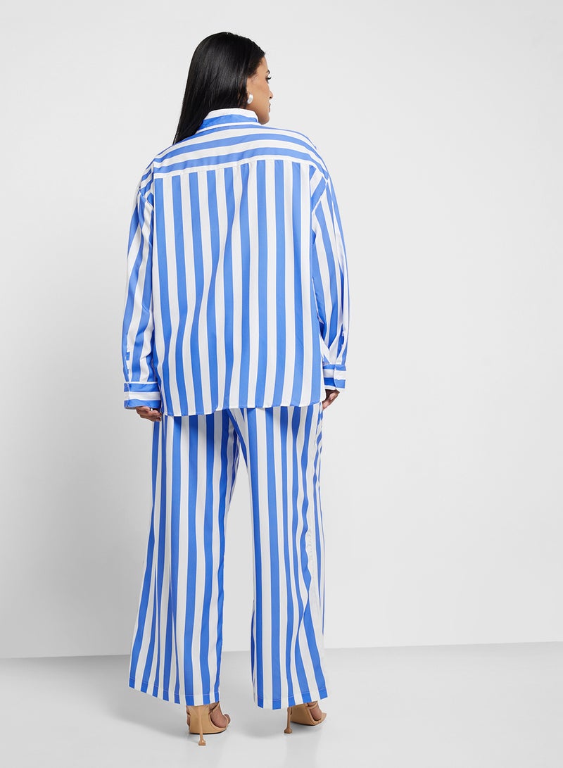 Ella Plus Striped Shirt & Pant Set - Image 2