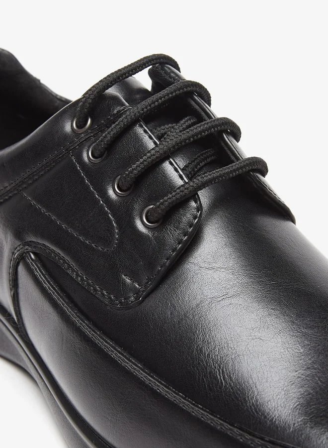 ال بي ال من شو اكسبرس Men's Solid Derby Shoes with Lace-Up Closure
