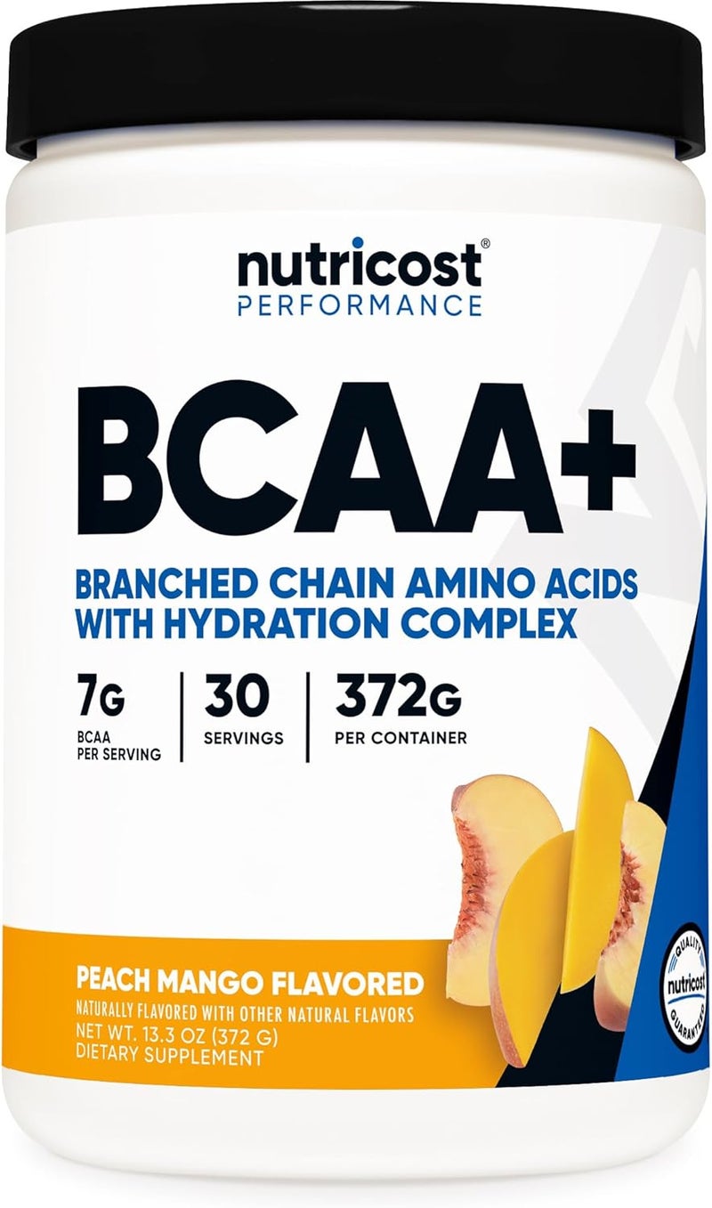 Nutricost BCAA  Hydration Powder Peach Mango 30 Servings  Branched Chain Amino Acids with Hydration Complex  GlutenFree NonGMO - Image 1